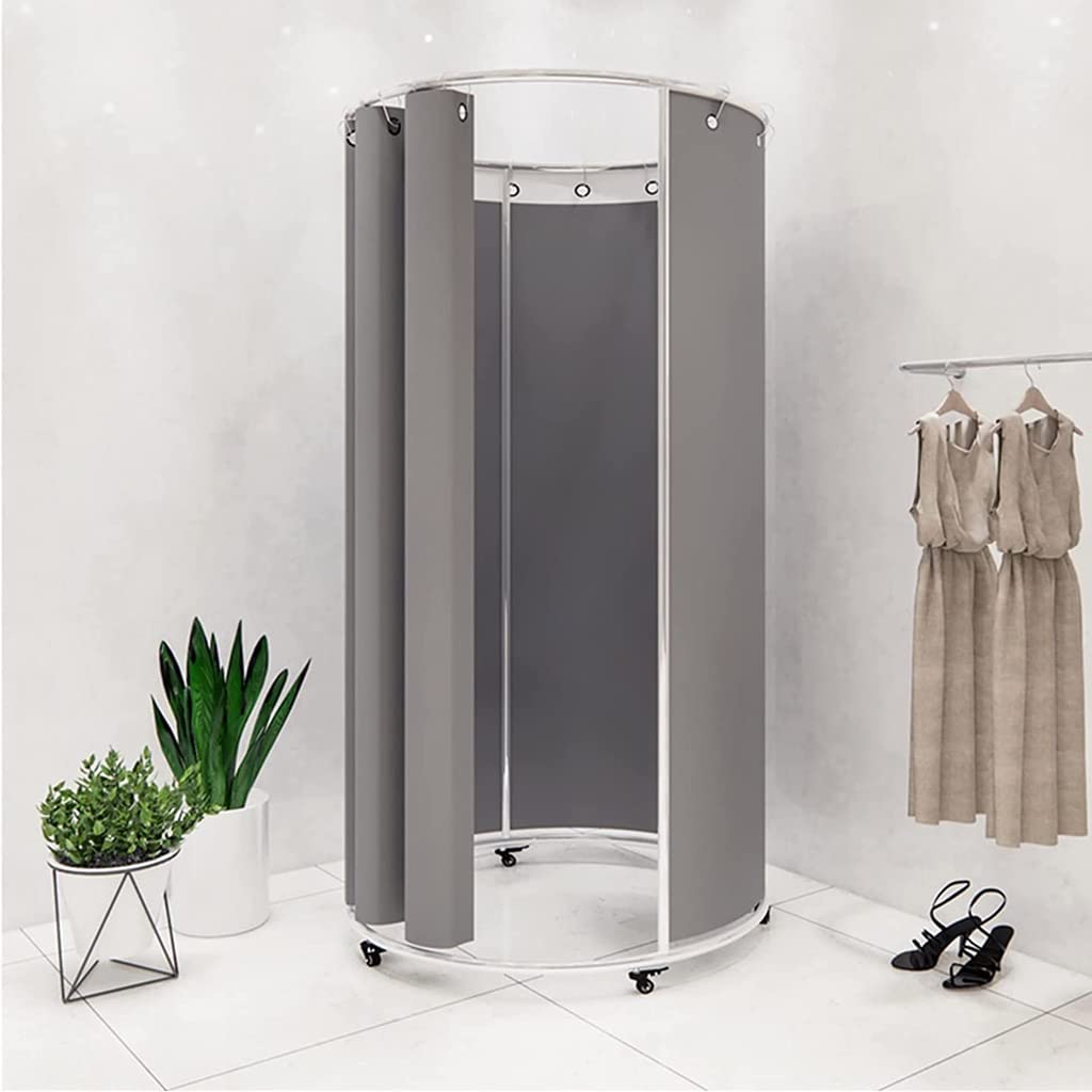 SIAMZYWV Fitting Room Clothing Store for Privacy Protection Area Mall Portable Fitting Room with Curtain Rod Clothing Store