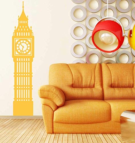 Big Ben Clock Wall Decal | London England Tower Vinyl Decor | Sticker Decoration For Office, Home | Black, White, Gray, Blue, Red, Green, Brown, Other Colors | Small, Large Sizes #TOP2