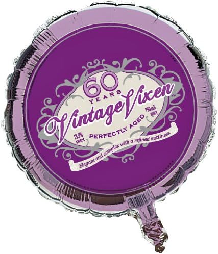 Creative Converting Vintage Vixen 60th Birthday 2-Sided Round Mylar Balloon
