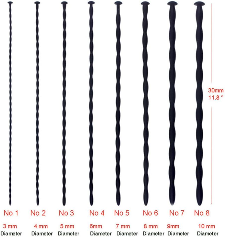 8pcs/lot Solid Silicone Urethra Catheter Curve Line Urethrale Sounding Penis Plug Urethral Sound Dilator Ejaculation Orgasm Sex Toy for Men Male Masturbator