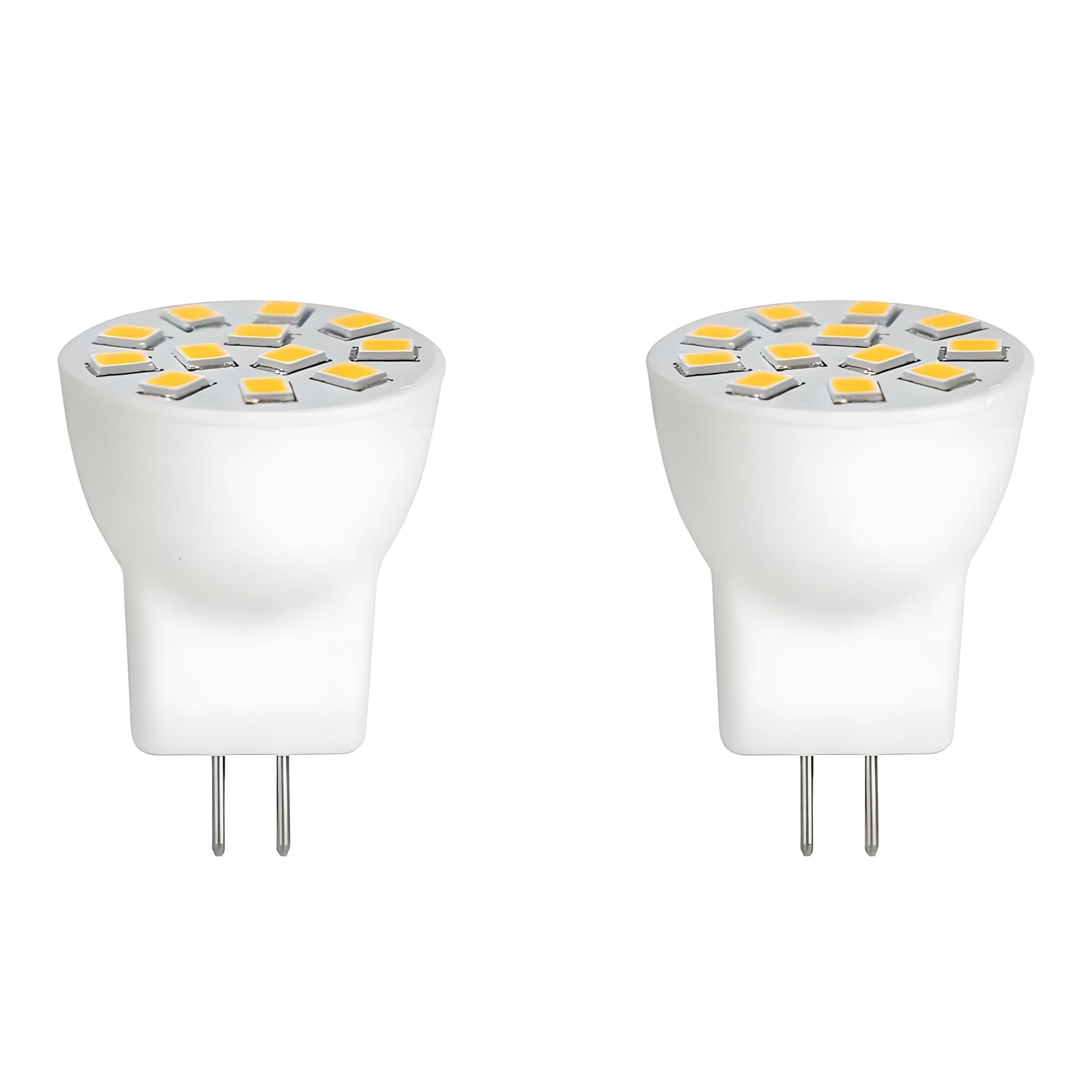 MR8 LED Light Bulbs 2W 12V Gu4.0 Bi-pin LED Bulbs Warm White 2700K-3000K for Outdoor Low Voltage Landscape Lighting and Tree Lights 2W Pack of 2
