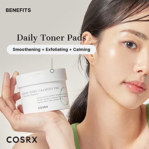 Cosrx Green Tea Cleansing Pad, Relief Redness, Face Toner For Sensitive & Irritated Skin, Soothing, Hydrating, Refreshing, 70 Pads #TOP5