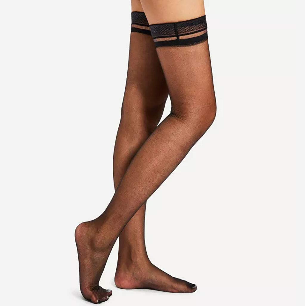 Calze autoreggenti in nylon | Nero 2 paia da indossare tutti i giorni: calze autoreggenti