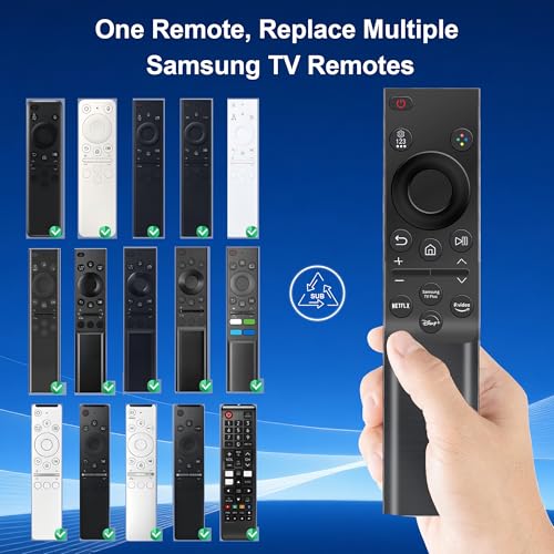 Image of 【Pack of 2】for Samsung Smart TV Remote Control Replacement,Universal for All Samsung 2015-2025 Crystal UHD Curved Frame Neo QLED OLED LCD HDTV 3D Series TVs - No Setup Needed - with 4 Shortcut Buttons