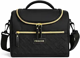 Bolsa Térmica Premium Lancheira Marmita Impermeável com Alça Ajustável Grande para Trabalho Academia Faculdade e Escolar, Lancheira Termica (Preto)