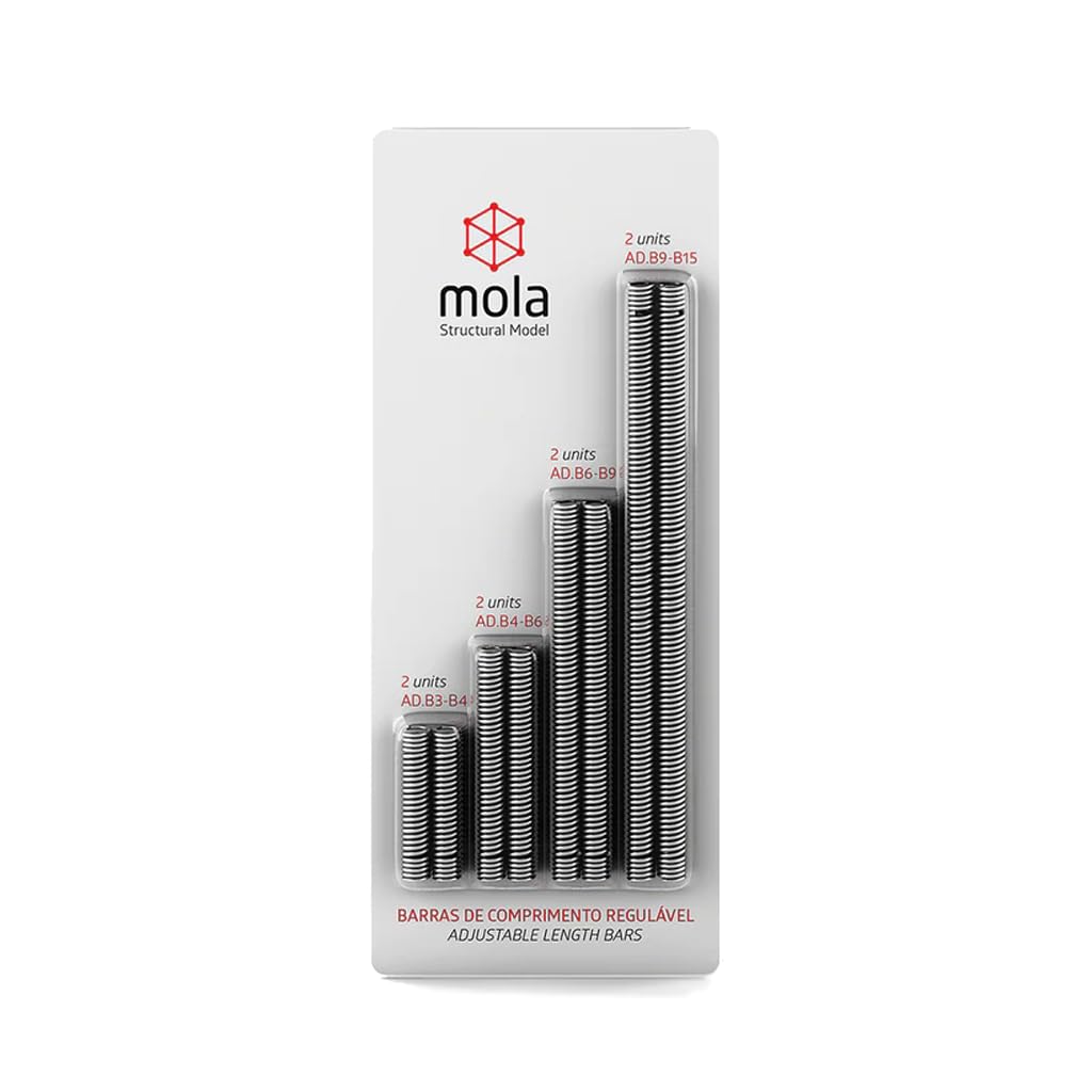 Mola Adjustable Length Bars | 8 Spring-Loaded Bars for experimenting with Structural Flexibility & Design