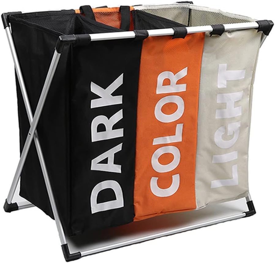 Collapsible Cloth Laundry Basket Hamper Sorter Basket Bin Foldable Washing Storage Dirty Clothes Bag Organizer (Color : A)