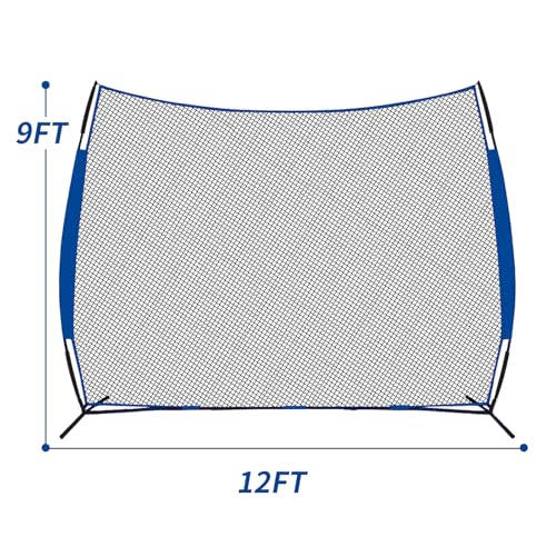 Sharellon 9×12 FT Portable Sports Barrier Net with Carrying Bag, Golf Practice Net,Safety Net for Baseball,Basketball, Soccer,Lacrosse,Field Hockey and Softball
