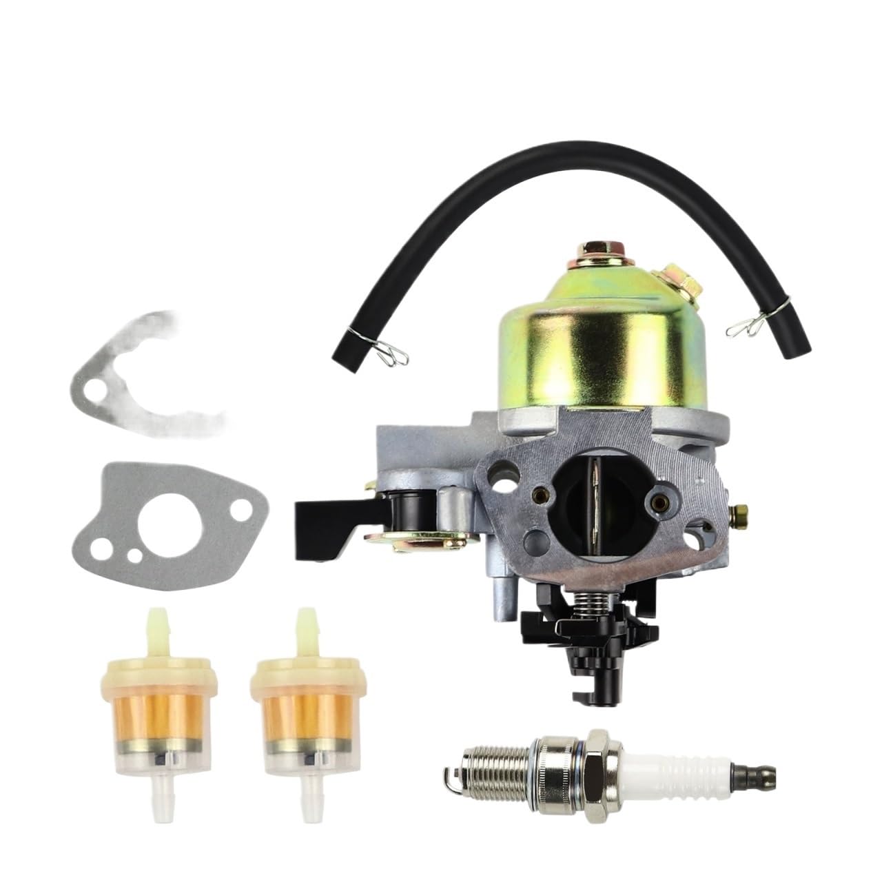 Herramientas de jardín Kit de Juntas de bujía, Filtro de Combustible y línea de Combustible for carburador, Compatible con Motor de cortacésped V40 Choice GXV160.