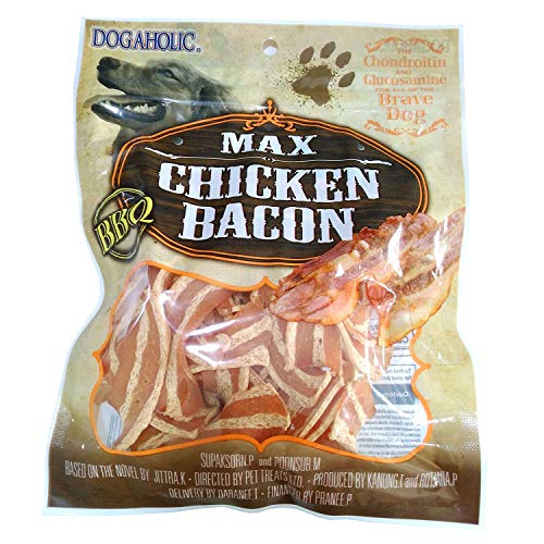 Image of Dogaholic Snacks Combo Pack for Dogs Treats with Smoked Noodles and Chicken Bacon Strips, Low Fat Easy to Digest Natural Dog Treats with Vitamin E for Training Rewarding All Breeds 260g