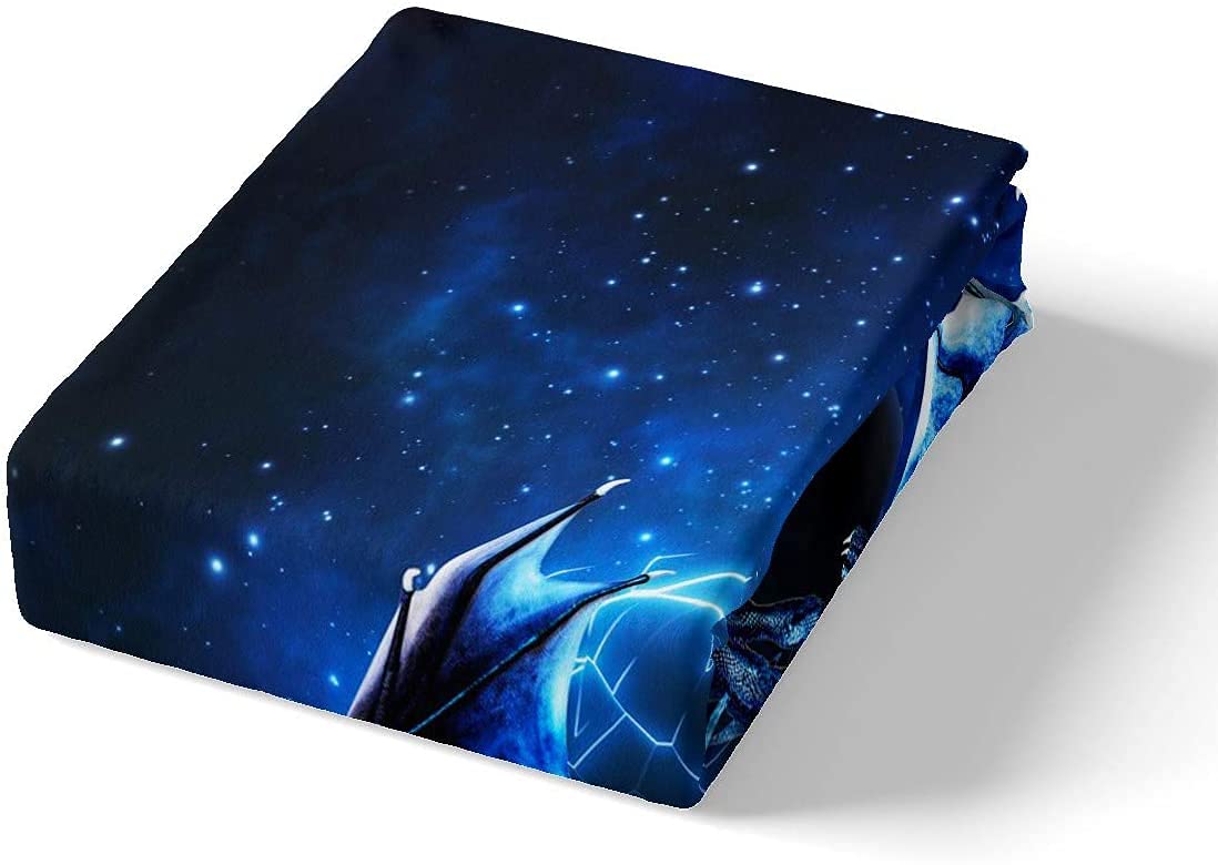 Loussiesd Galaxy Dragon Bettbezug 135x200 cm Kinder Chic Weltraum Sternenhimmel Bettwäsche Set Dschungeltiere Drachen Bettwäsche für Jungen Kinder Teens Schlafzimmer Dekor Blau Schwarz Betten Set