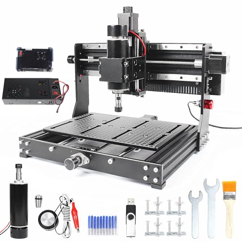CNCTOPBAOS 500W CNC Router for Metal Carving,3020 Plus DIY CNC Engraving Machine,3 Axis Desktop GRBL CNC Milling Machine,Cutting Wood Acrylic MDF w/XYZ Limit Switches E-Stop 11.81x7.9x2.9inch