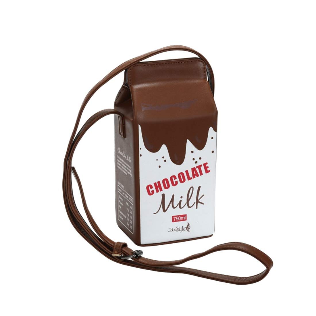 COLORSTYLE Girls Cross Body Bag Kawaii Purse Chocolates Strawberry Fruits Milk Box Women Wallet Shoulder Bags(Black)