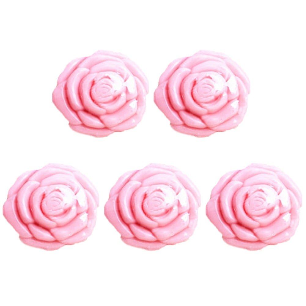 Sanfly Pink Cute Mini Rose Soap 5 Pack Handmade Rose Soap Fragrance Scented Soap For Guests Souvenirs Gift, Valentine's Day Wedding Favours Gif