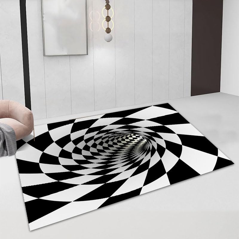 Tapis de sol noir blanc idéal pour transformer l'ambiance d'un bureau moderne