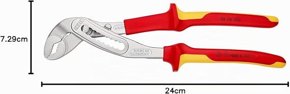 KNIPEX 88 06 250 Alligator® Water Pump Pliers chrome plated insulated with multi-component grips VDE-tested 250 mm