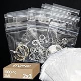 1000Pcs Small Plastic Bags 2x3 Inch, 2 Mil Clear Reclosable Poly Baggies for Packaging, Storage, Jewelry, Crafts, Food Safe Resealable Zip Lock Bag