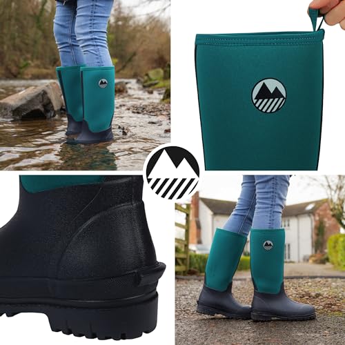 Lakeland Active Rydal Gummistiefel für Damen, Neopren, isoliert, Gummi, warm gefüttert, vollständig kniehoch, wasserdicht, in Schwarz, Moosgrün, Marineblau und Pflaume, navy, 42 EU