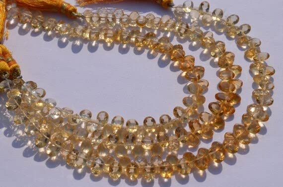 Perles en citrine véritable pour fabriquer un cadeau d'anniversaire fait main mémorable