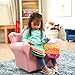Melissa & Doug Pink Faux Leather Child’s Crown-Back Armchair (Kid’s Furniture) Princess Chair for Toddlers, Children's Furniture, Pink Chair for Kids