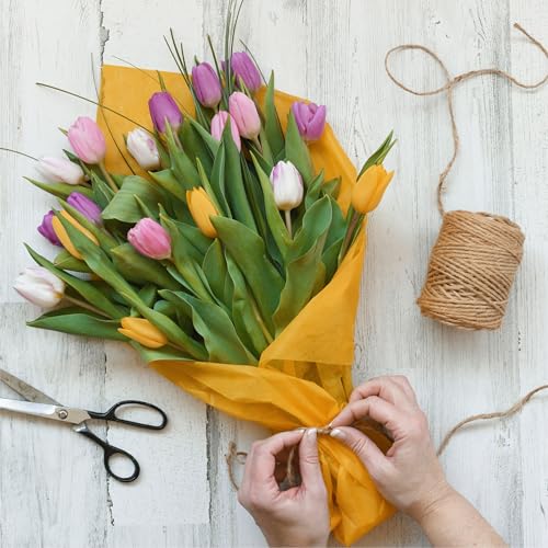 Image of Bobobag 100 Sheets Turmeric Yellow Tissue Paper 20 inchX14 inch Tissue Paper for Gift Bags, Gift Wrapping Tissue, Christmas Tissue Paper Anniversary Holiday Decoration Arts Craft