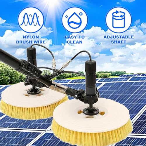 Genérico Cepillo telescópico para Limpieza de Paneles solares, Herramienta eficiente para el Mantenimiento de Paneles solares en Exteriores, con alimentación de Red, Ideal para particulares y profesi