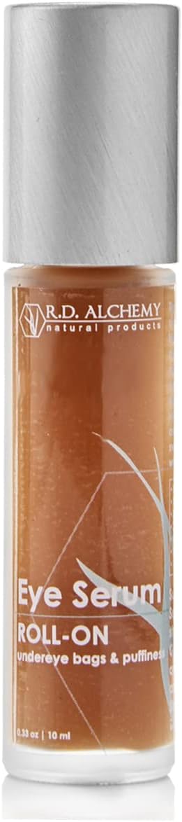 RD Alchemy - 100% Natural & Organic Eye Serum Roll-On - Best for Dark Circles, Bags, Fine Lines, & Wrinkles. Caffeine, Peptide, & Retinol for Firming Eye Area.
