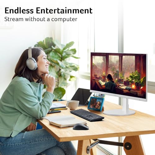 Image of acer CS272 27 inch IPS Full HD Smart Monitor | WebOS | Streaming TV | Bluetooth | Wireless Projection | iOT Device for Smart Home | Height Adjustable, Swivel, Tilt & Pivot | 3Wx2 Speakers | sRGB 99%