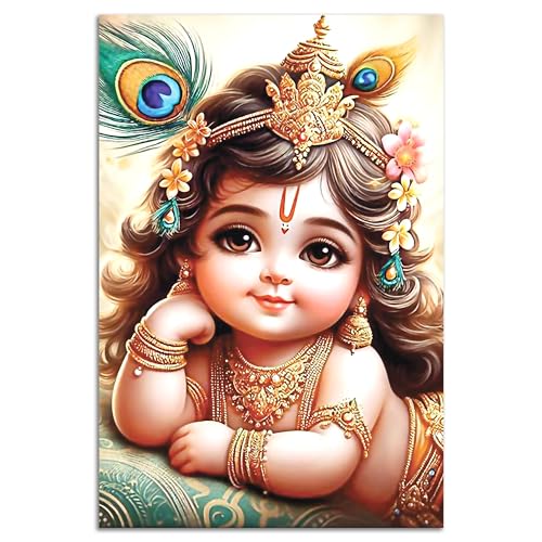 Image of Twinster Bal krishna Posters Photo for Pregnant Women, Baby Poster Self Adhesive (Size 45 cm by 30 cm) Pack of 1 (Design1)
