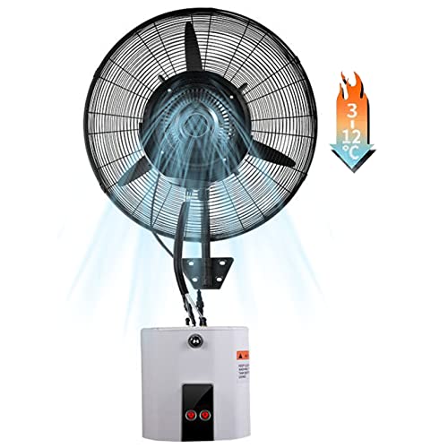 Industrial Wall Mounted Fan, Outdoor Misting 90° Oscillating Fan with 3 Speed Setting, Patio Outside Restaurant Factory Workshop Cooling Fan