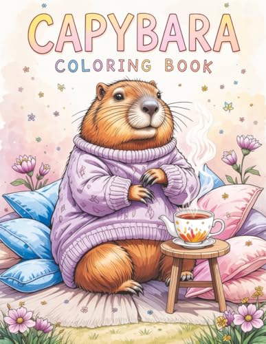 Capybara Coloring Book: Cozy Days Capy – Cute and Adorable Stress Relief for Adults, Color Me Relaxed with Mindful and Fun Animal Art image 3