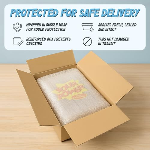 Sour Power Premium Berry Blue Candy Belts – The Original Sour Candy Since 1985 – 2.5 lb Resealable Bulk Tub – Vegan, Non-GMO, Gelatin Free – Soft, Chewy, Sweet & Tart Retro Treats – Bubble-Wrapped & Boxed for Safe Shipping