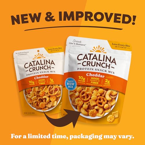 Image of Catalina Crunch Protein Snack Mix, Cheddar, 5.25 oz Bag (Pack of 3)