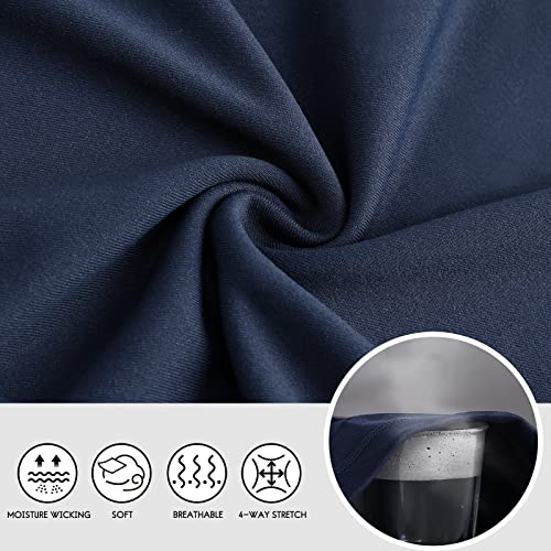 Haimont Men's Running Shorts Navy Moisture Wicking Gym Shorts For Men 7 Inch With Zipper Pockets Elastic Waist For Training Exercise, Navy, M #TOP3