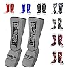 Be Smart Kids, Adults, Youth, Men and Women Muay Thai MMA Kickboxing Shin Guards, Instep Guard Training, Sparring Protective Gear Equipment Shin Kick Pads (Gray Black, XXS (9 to 13 Years))