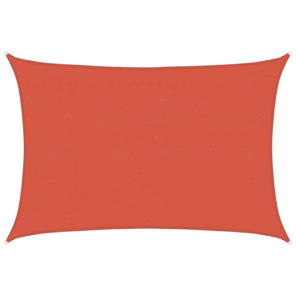 Voile d’ombrage HDPE, extérieur, Rouge Terracotta, 4 x 6 m
