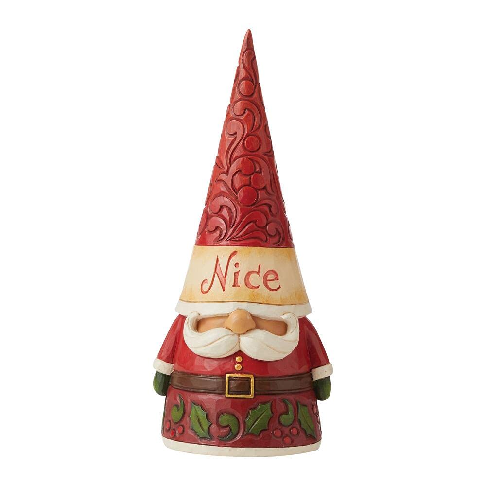 EnescoJim Shore Heartwood Creek Naughty and Nice Two-Sided Gnome Figurine, Red,21 cm,6009185
