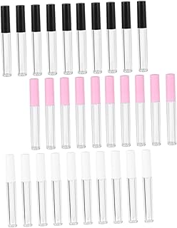 DRESSOOS 30PCS Botellas De Gloss Labial Reutilizables De Tubos Vacíos Para DIY Color De Labios Incluye Tapas Blancas Rosadas y Negras 10 De Cada Color
