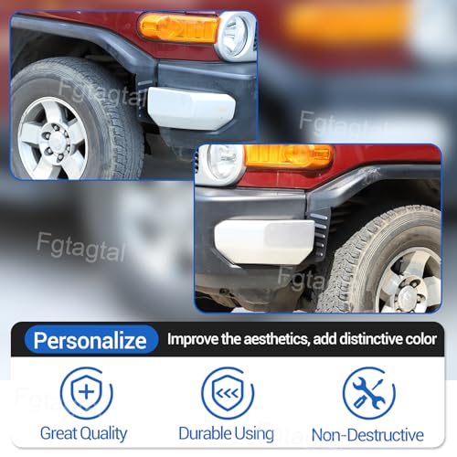 Image of Front Wheel Eyebrow Mud Flaps Compatible with Toyota FJ Cruiser 2007-2021, Aluminum Car Front Wheel Eyebrow Gap Splash Guards Mudguards Protection Accessories, 2PCS