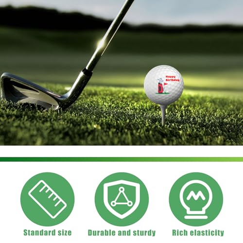 MOAZIFI 3 Happy Birthday Golfbälle Geschenke Golfbälle lustige Golfbälle Geburtstag für Golfspieler Eine Einheit in Standardgröße Geburtstagsgeschenk für Golf