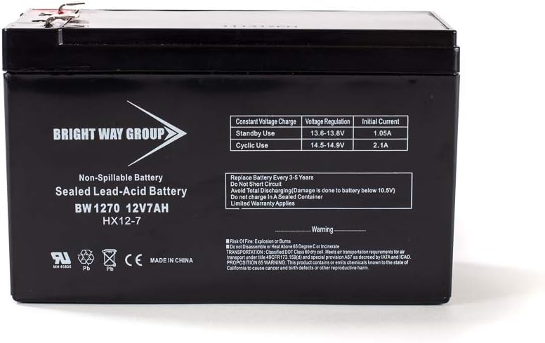12V 7 Amp F2 Terminal Rechargeable Lead Acid Battery | BW1270 F2