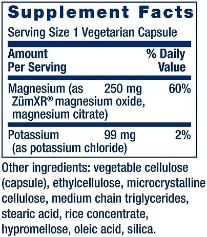 Potassium with Extend-Release Magnesium Supplement Facts