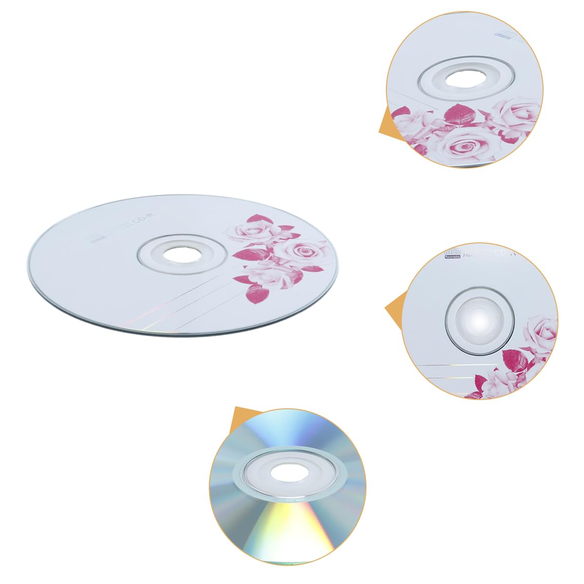 50 discos CD-R vírgenes de 700 MB grabables para grabar música y almacenar imágenes digitales.
