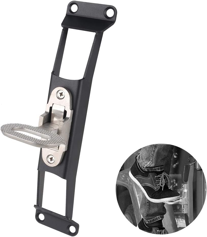 Athiry 1 PCS No Drilling Hollow Metal Exterior Door Hinges Folding Step Foot Pegs Rooftop Rest Pedal Accessories Side Step Rail for Jeep Wrangler JL JLU 2018 2019, Black
