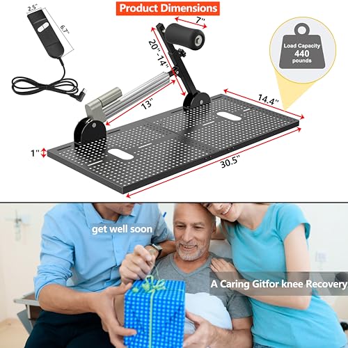 Image of Electric Prone Knee Exerciser with Smart Remote Control for Knee Replacement Recovery Aids Kit Knee Therapy Exercise Strengthening Equipment for ACL PCL MCL,Gender-Neutral(Left /Right Leg Compatible)2
