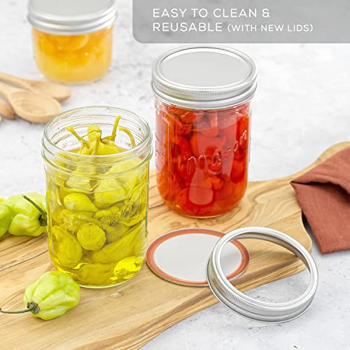 JoyJolt 16 Oz Mason Jars With Lids, Labels and Measures! 6-Pack Wide Mouth Mason Jars, Glass Jar with Lid and Band. Airtight Canning Jars, Overnight Oats Jars, Salad Jars, Sourdough Starter Jar by JoyJolt - Image 9