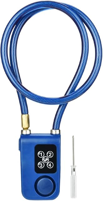 Blue Smart Keyless Alarm Bike Lock, Alarm Padlock with 110db & Ip44 Waterproof, Anti-Theft Chain Lock for Motorcycle/gate/Gates/Bicycles
