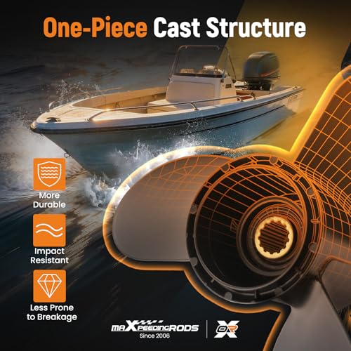 Image of maXpeedingrods Aluminum Boat Propeller for Mercury Engines | for 40-140HP, 15 Spline Tooth 3 Blades, RH, Parts No# 48-77338A45, 48-77340A45, 48-77348A45