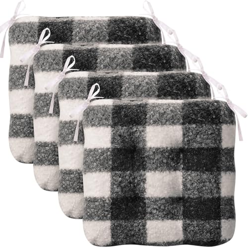 Geetery Buffalo Plaid Chair Cushions, 4-Pack
