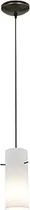 Cylinder - E26 LED Cord Pendant - Oil Rubbed Bronze Finish - Opal Glass Shade